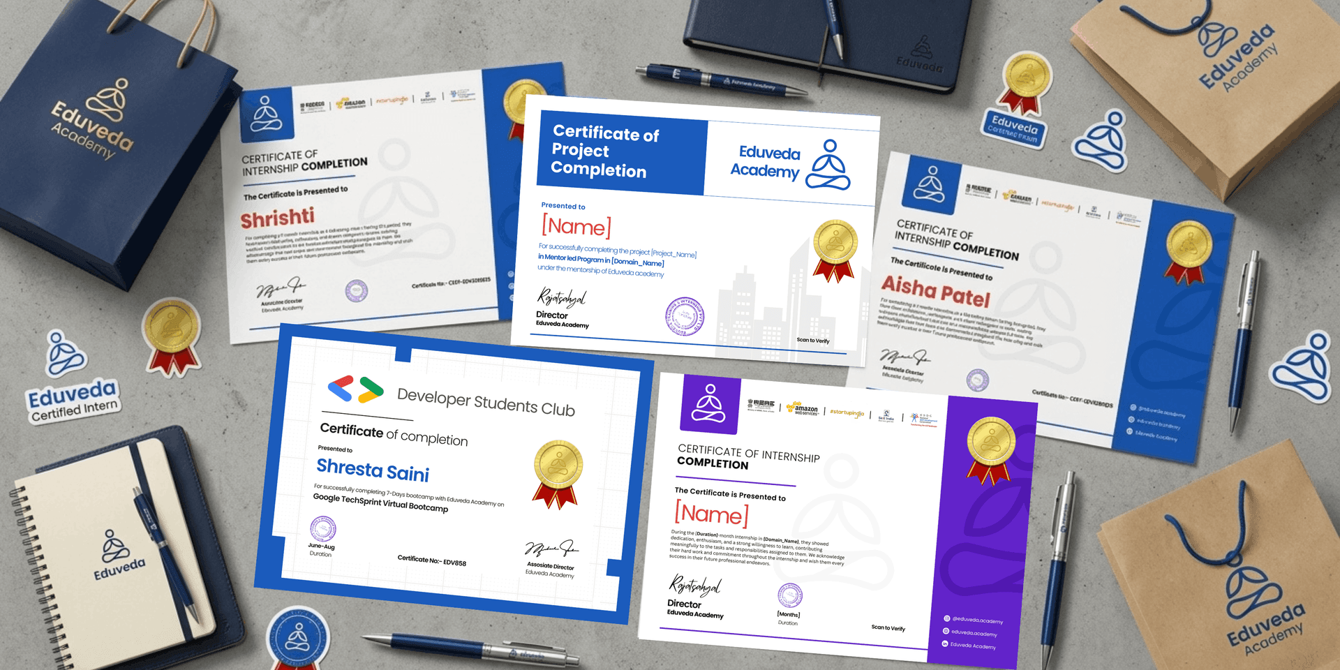 How many certificate students are getting completion of their training and internship?