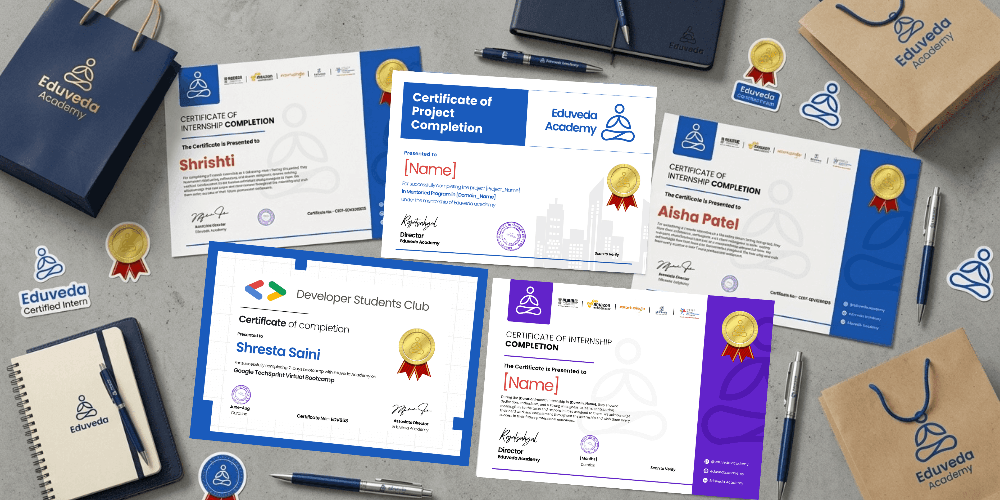 How many certificate students are getting completion of their training and internship?