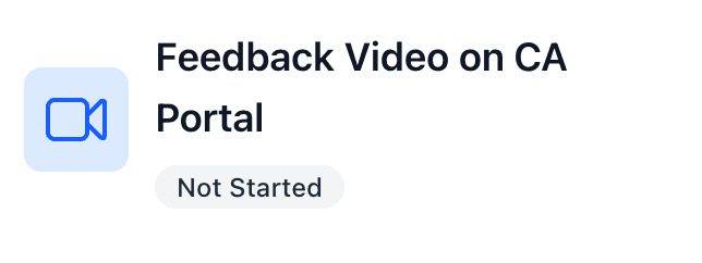 How to do Feedback Video on CA Portal task.